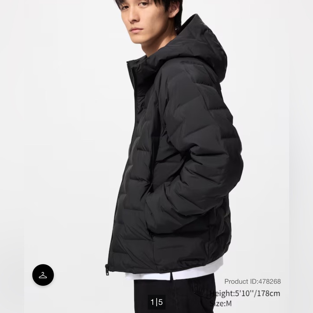UNIQLO PUFFTECH PARKA Men's Black Puffer Jacket